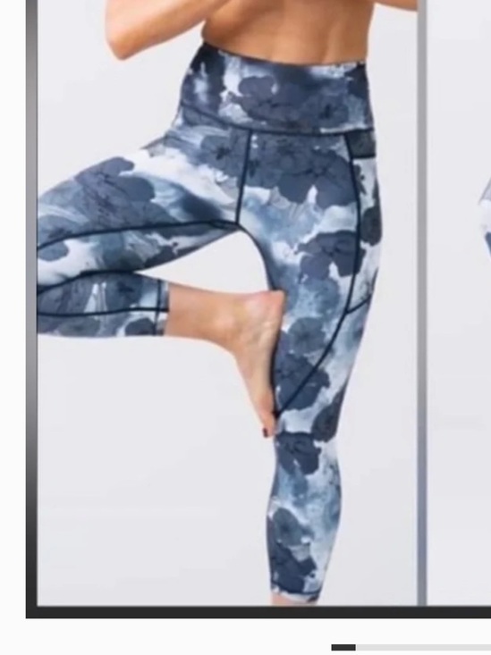 Zyia Active Pants - ZYIA Active Blue Floral Pocket Light n Tight Hi Rise Capri Leggings 4